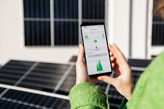Solarstrom Übersicht am Handy